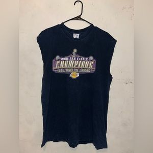 Vintage 2001 Los Angeles Lakers NBA World Champions Majestic Tank Top